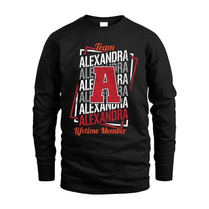 Team Your Name Lifetime Member Sporty Shirt ALEXANDRA M1-25