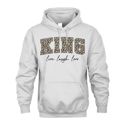 Live Laugh Love Custom Name With Leopard Pattern Shirt KING M1-13