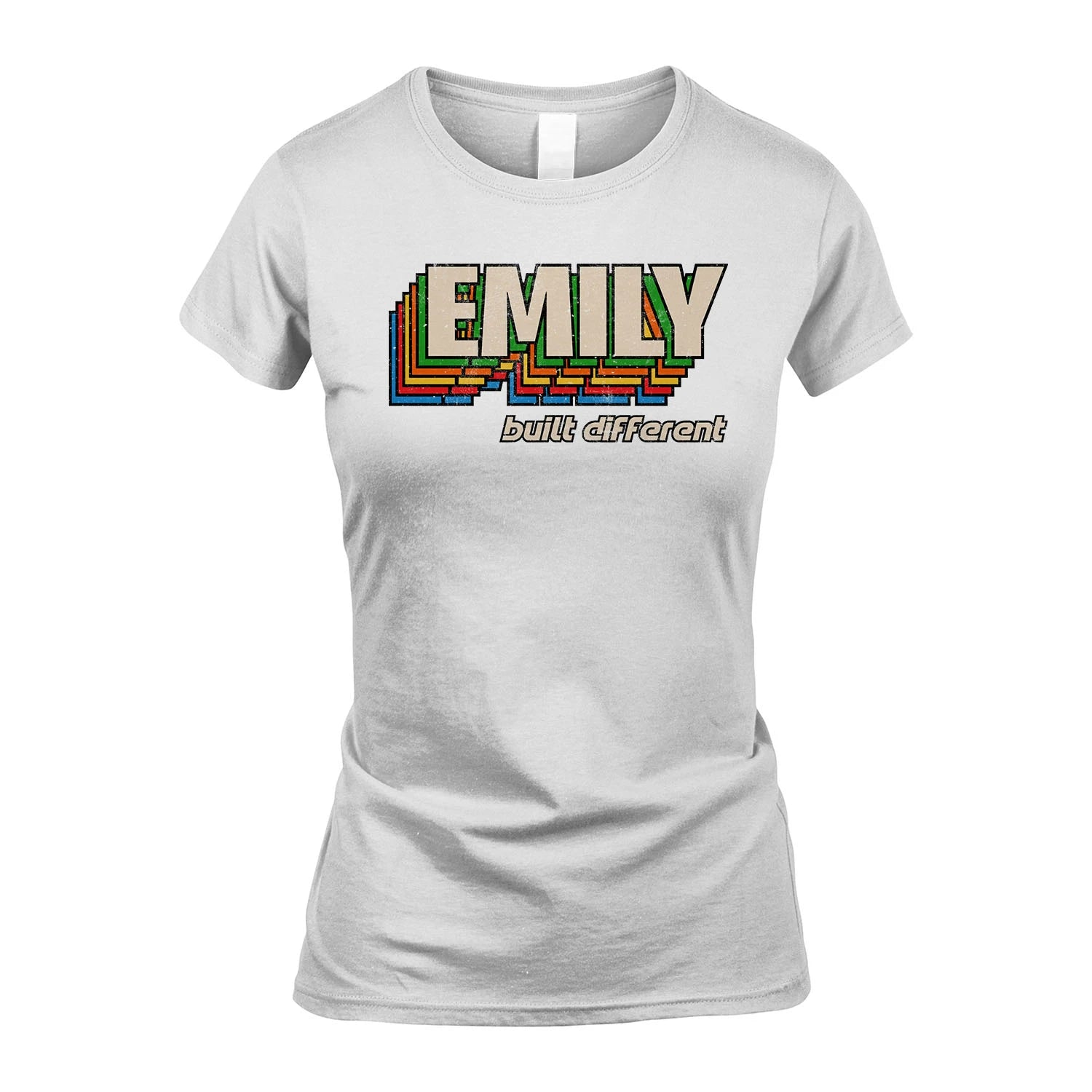 Your Name Built Different Retro Shirt EMILY M1-26