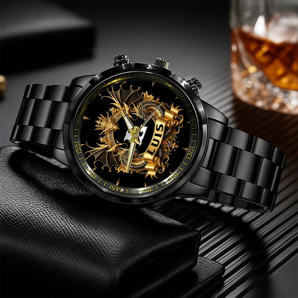 Personalized Name Golden Dragon Watch LUIS M1-W6
