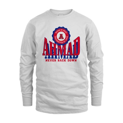 Your Name Never Back Down Shirt AHMAD M1-33