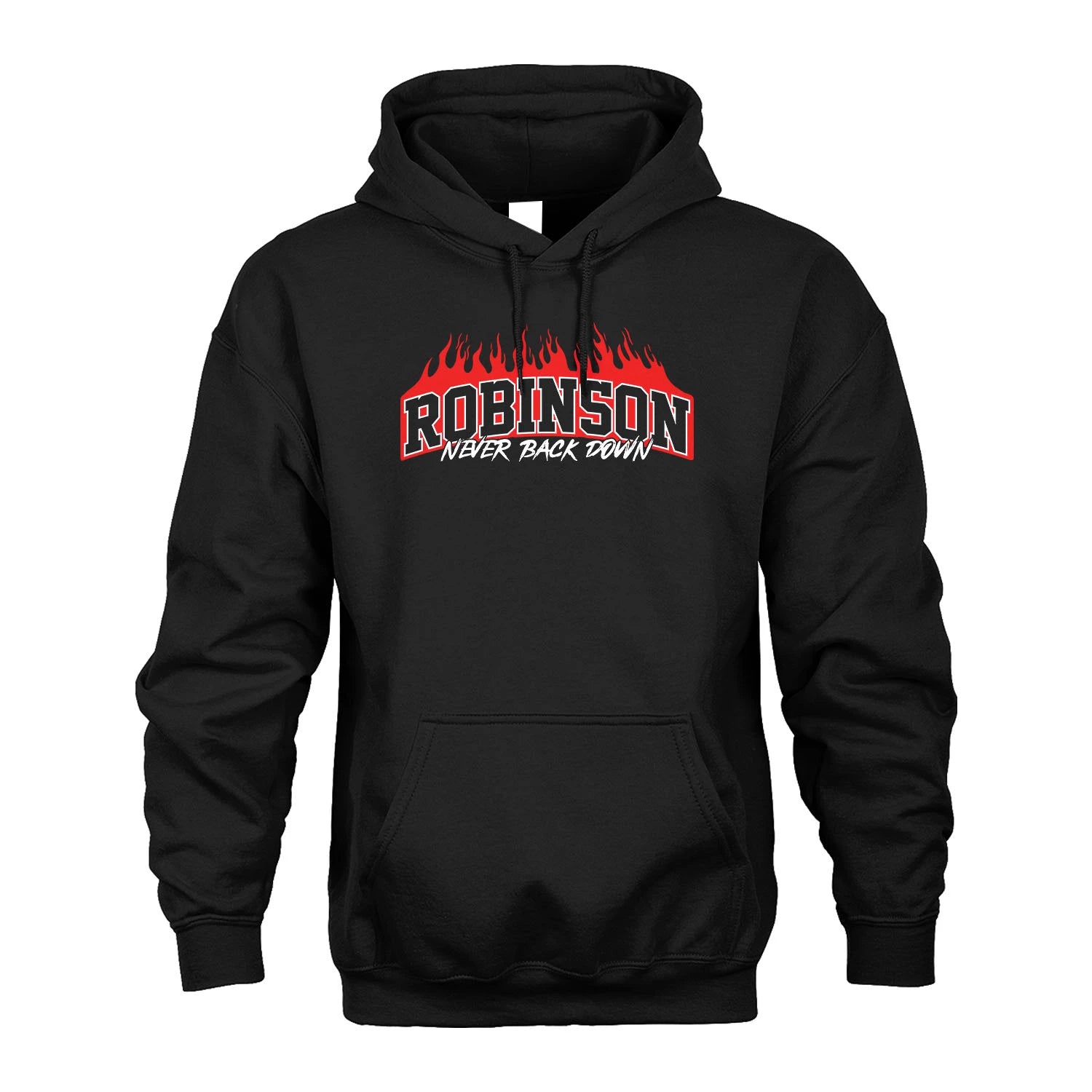 Never Back Down Your Name With Fire Shirt ROBINSON M1-37