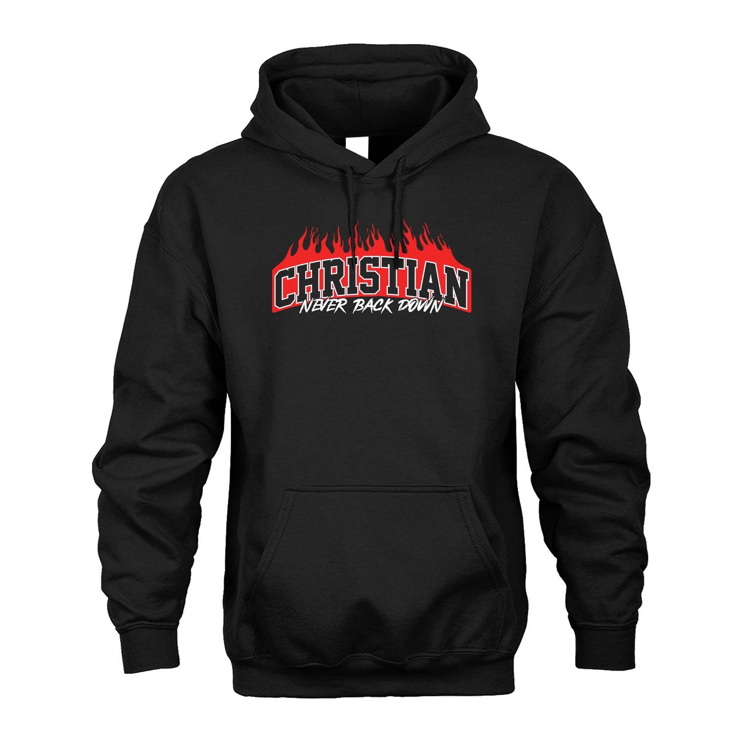 Never Back Down Your Name With Fire Shirt CHRISTIAN M1-37