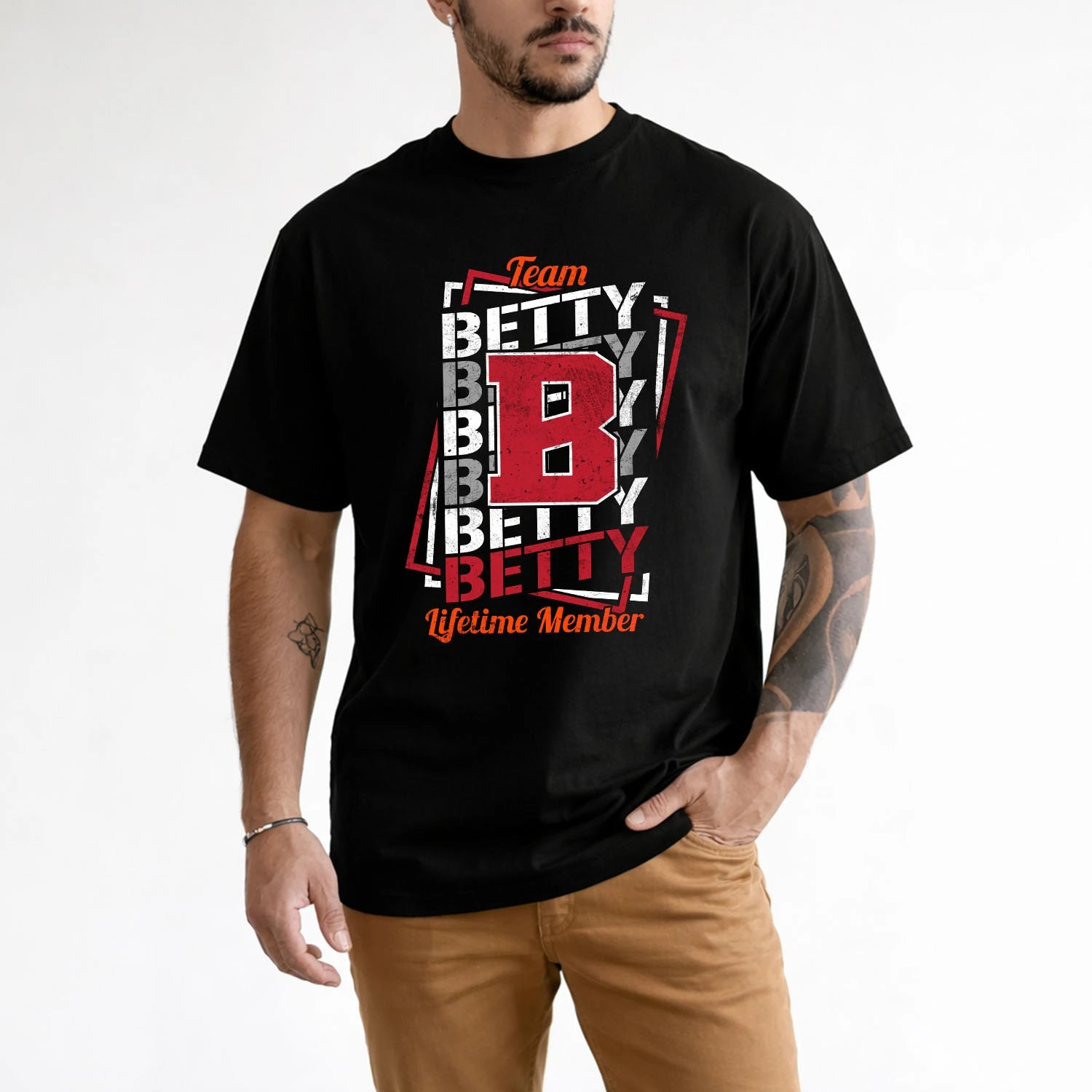 Team Your Name Lifetime Member Sporty Shirt BETTY M1-25