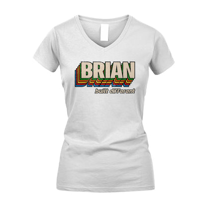 Your Name Built Different Retro Shirt BRIAN M1-26