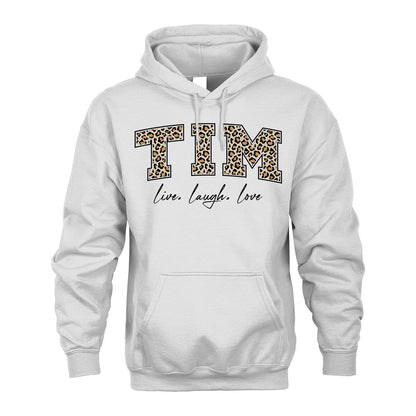 Live Laugh Love Custom Name With Leopard Pattern Shirt TIM M1-13