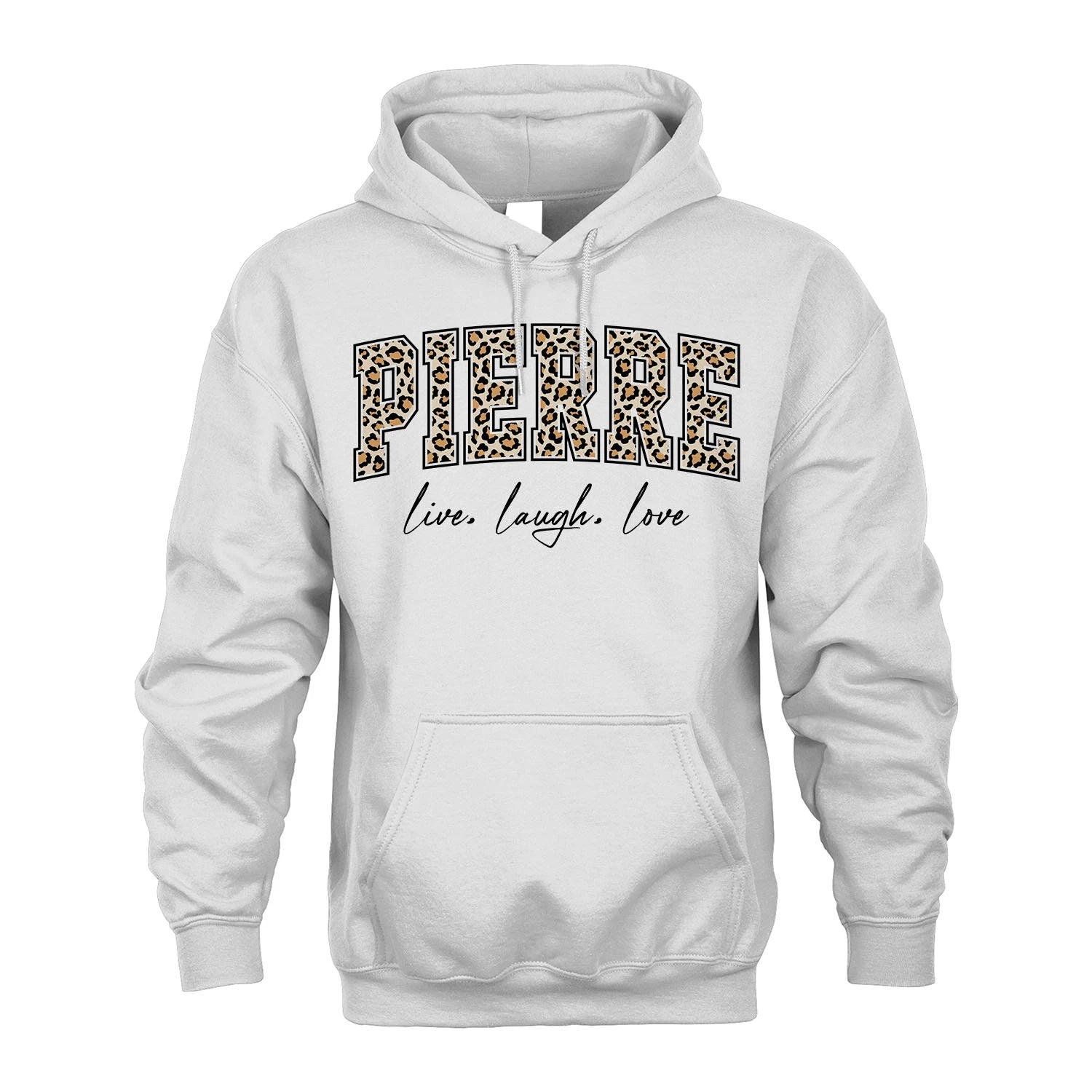Live Laugh Love Custom Name With Leopard Pattern Shirt PIERRE M1-13