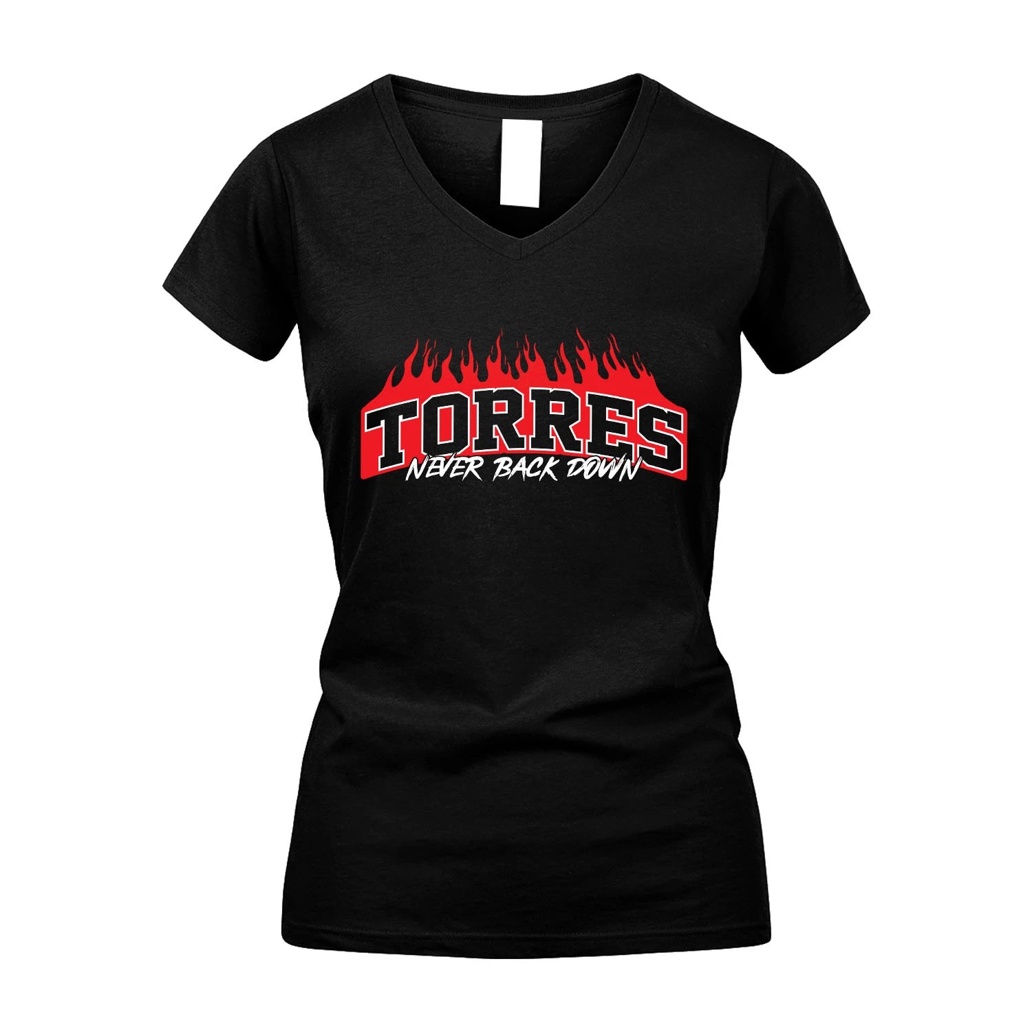 Never Back Down Your Name With Fire Shirt TORRES M1-37