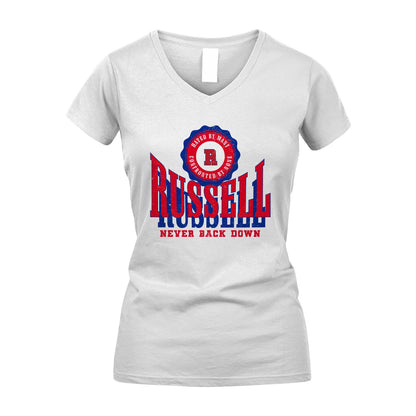 Your Name Never Back Down Shirt RUSSELL M1-33