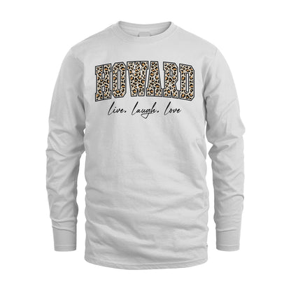 Live Laugh Love Custom Name With Leopard Pattern Shirt HOWARD M1-13