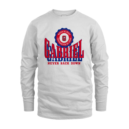 Your Name Never Back Down Shirt GABRIEL M1-33