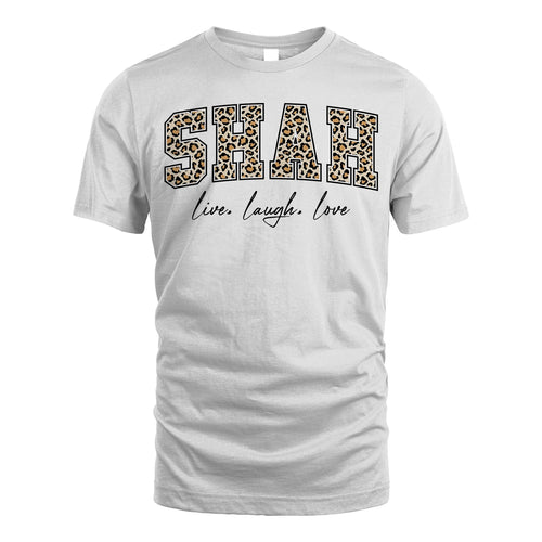 Live Laugh Love Custom Name With Leopard Pattern Shirt SHAH M1-13