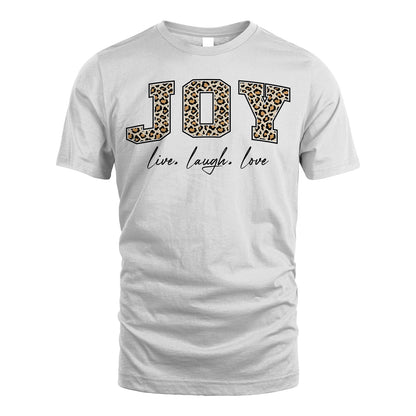 Live Laugh Love Custom Name With Leopard Pattern Shirt JOY M1-13