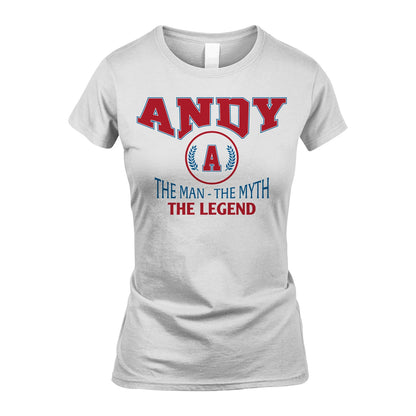 The Man The Myth The Legend Jet Style Shirt ANDY M1-9