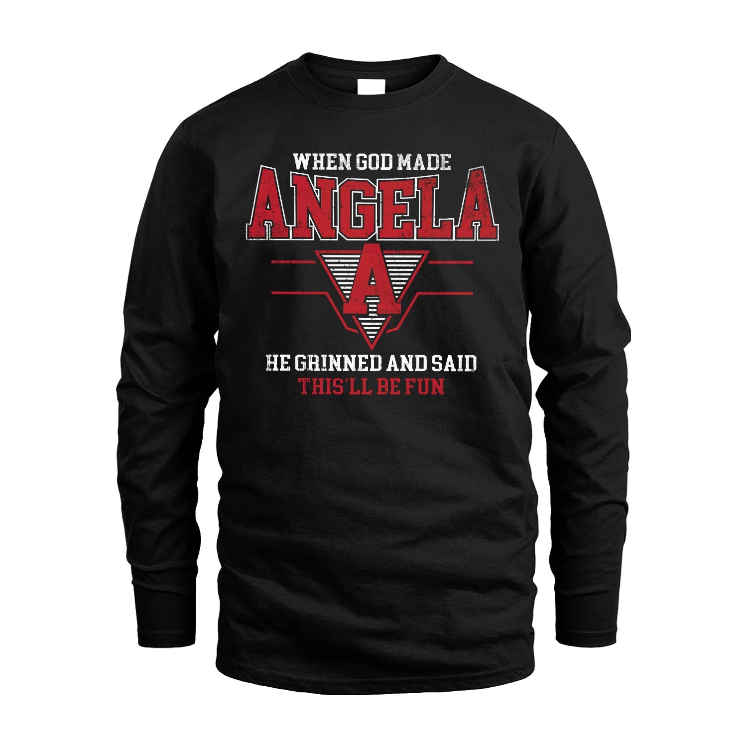 When God Made Your Name He Grinned And Said This'll Be Fun Baseball Shirt ANGELA M1-29