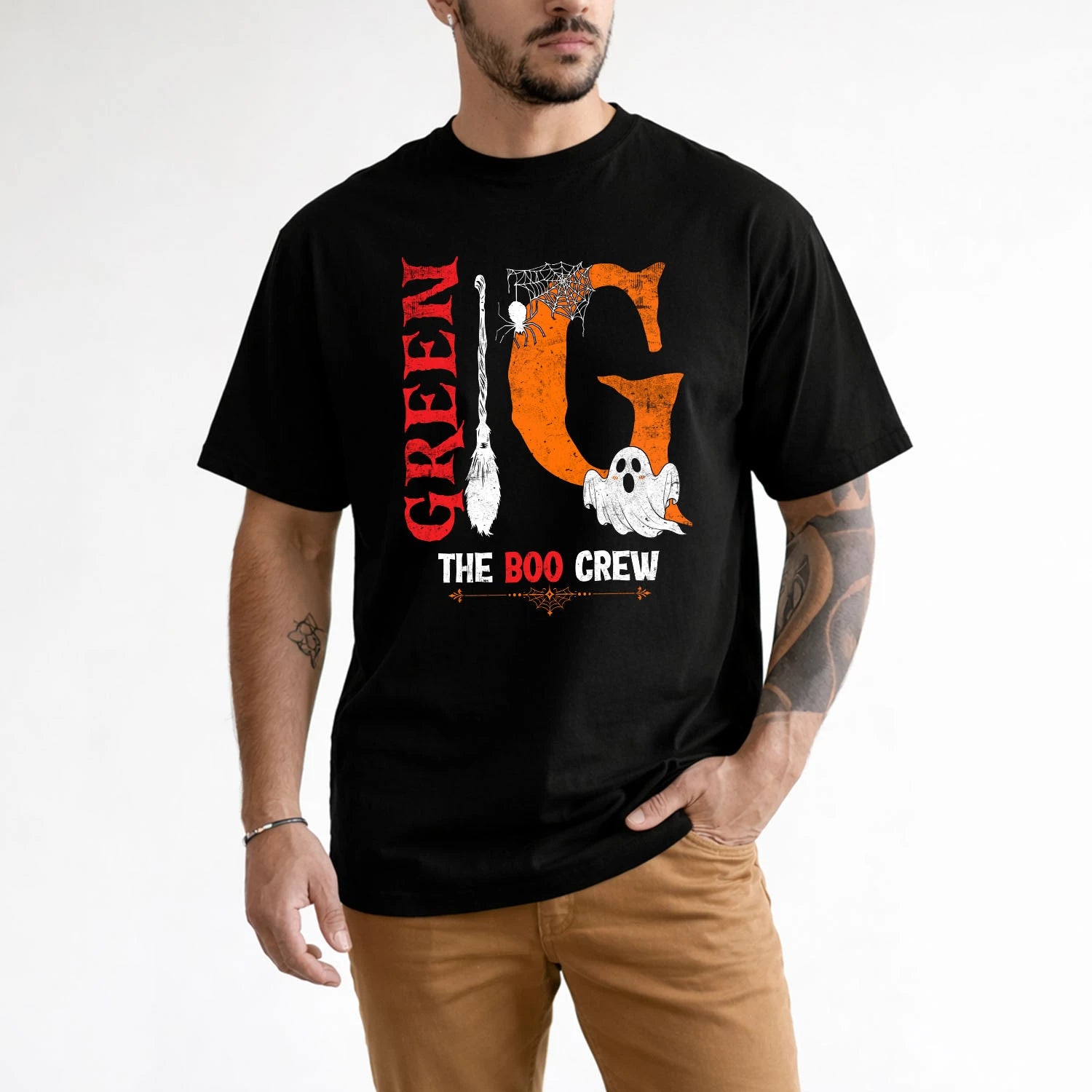 The Boo Crew Halloween With Your Name Shirt GREEN M1-23