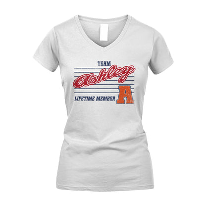 Team Your Name Lifetime Member Vintage Shirt ASHLEY M1-24