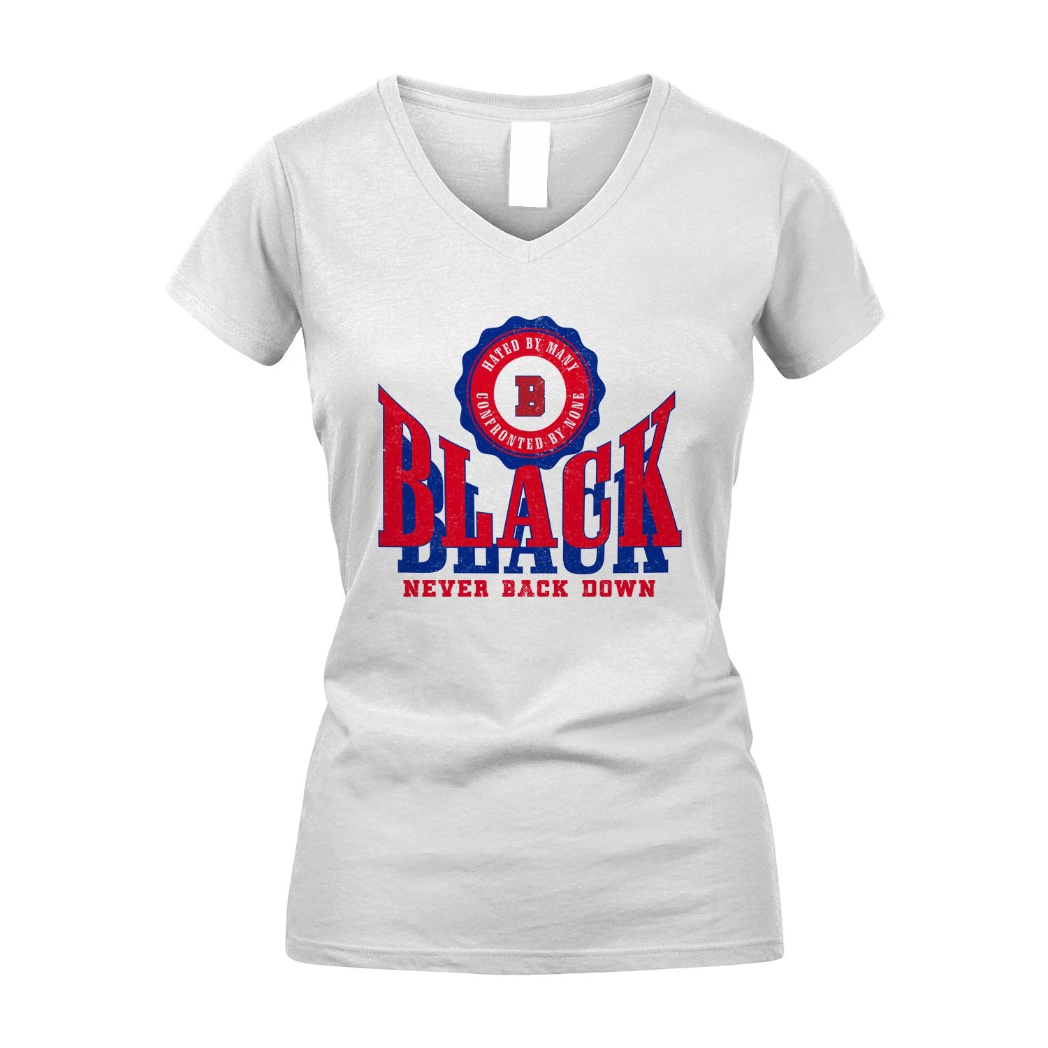 Your Name Never Back Down Shirt BLACK M1-33