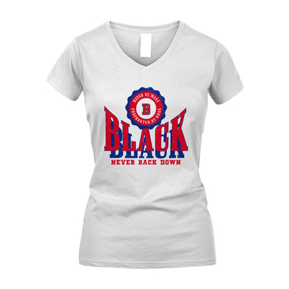 Your Name Never Back Down Shirt BLACK M1-33