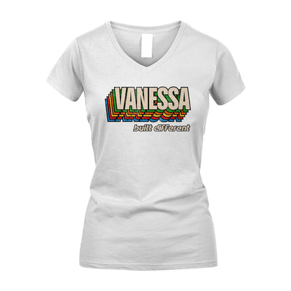 Your Name Built Different Retro Shirt VANESSA M1-26