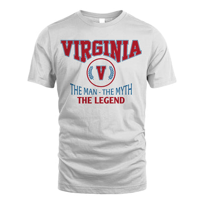 The Man The Myth The Legend Jet Style Shirt VIRGINIA M1-9