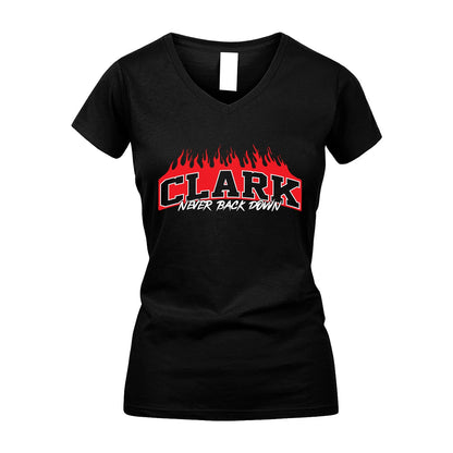 Never Back Down Your Name With Fire Shirt CLARK M1-37