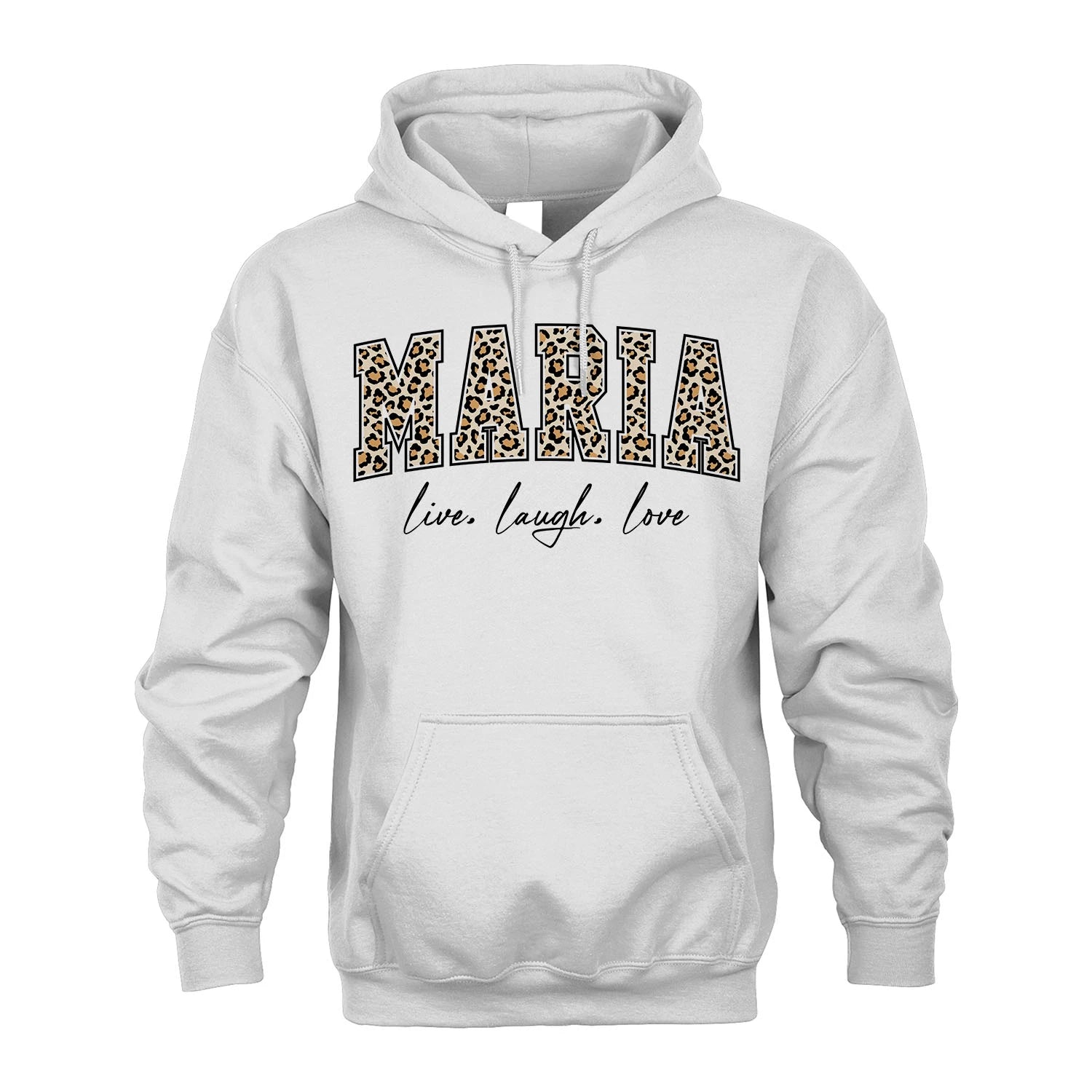 Live Laugh Love Custom Name With Leopard Pattern Shirt MARIA M1-13