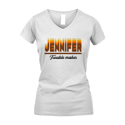 Your Name Trouble Maker Funny Shirt JENNIFER M1-34