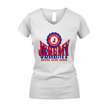 Your Name Never Back Down Shirt JEREMY M1-33
