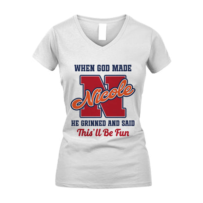 God Made Your Name Custom Shirt NICOLE M1-16