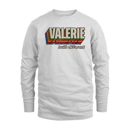 Your Name Built Different Retro Shirt VALERIE M1-26