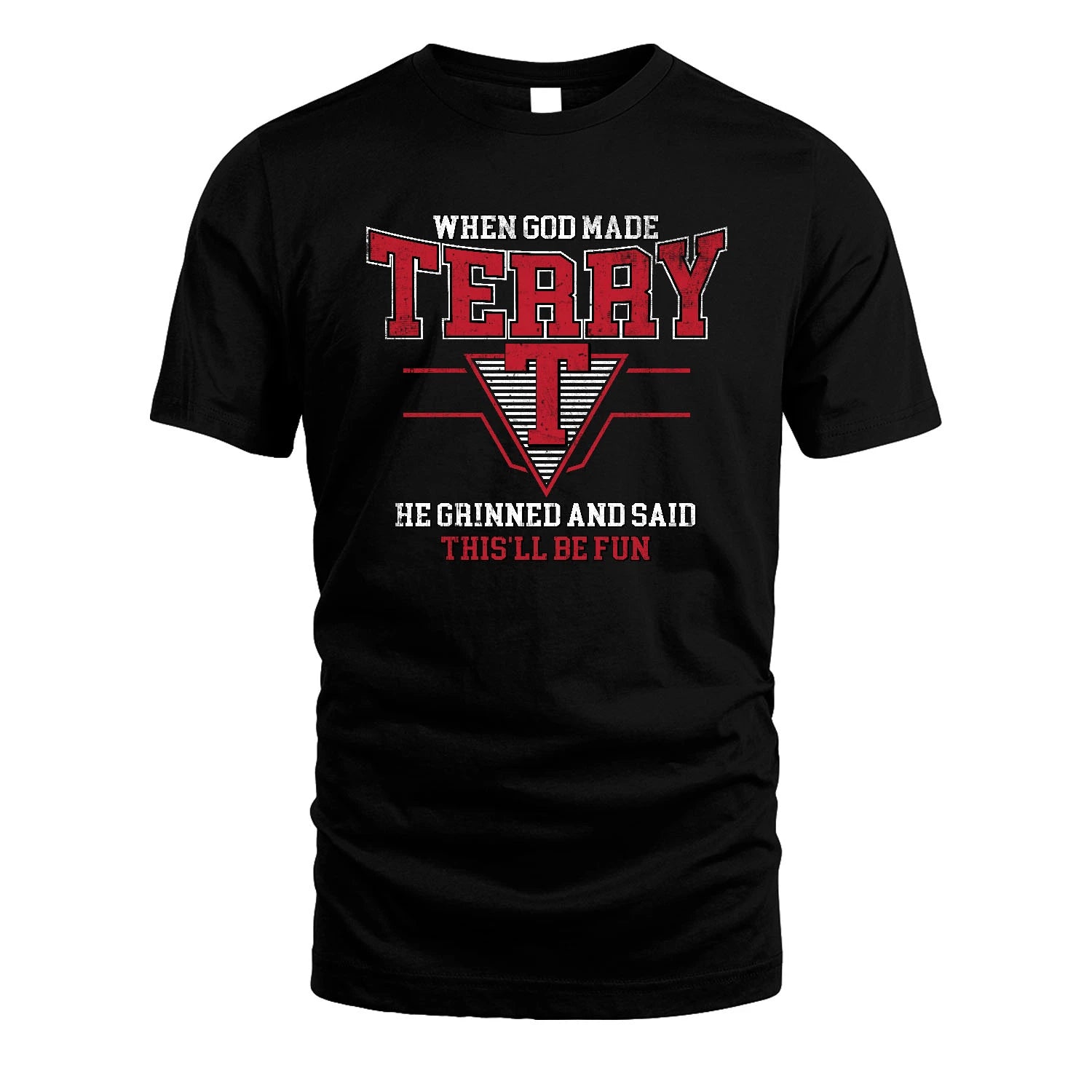 When God Made Your Name He Grinned And Said This'll Be Fun Baseball Shirt TERRY M1-29