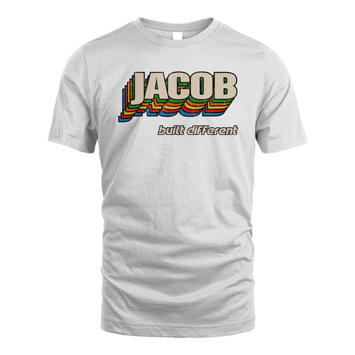 Your Name Built Different Retro Shirt JACOB M1-26