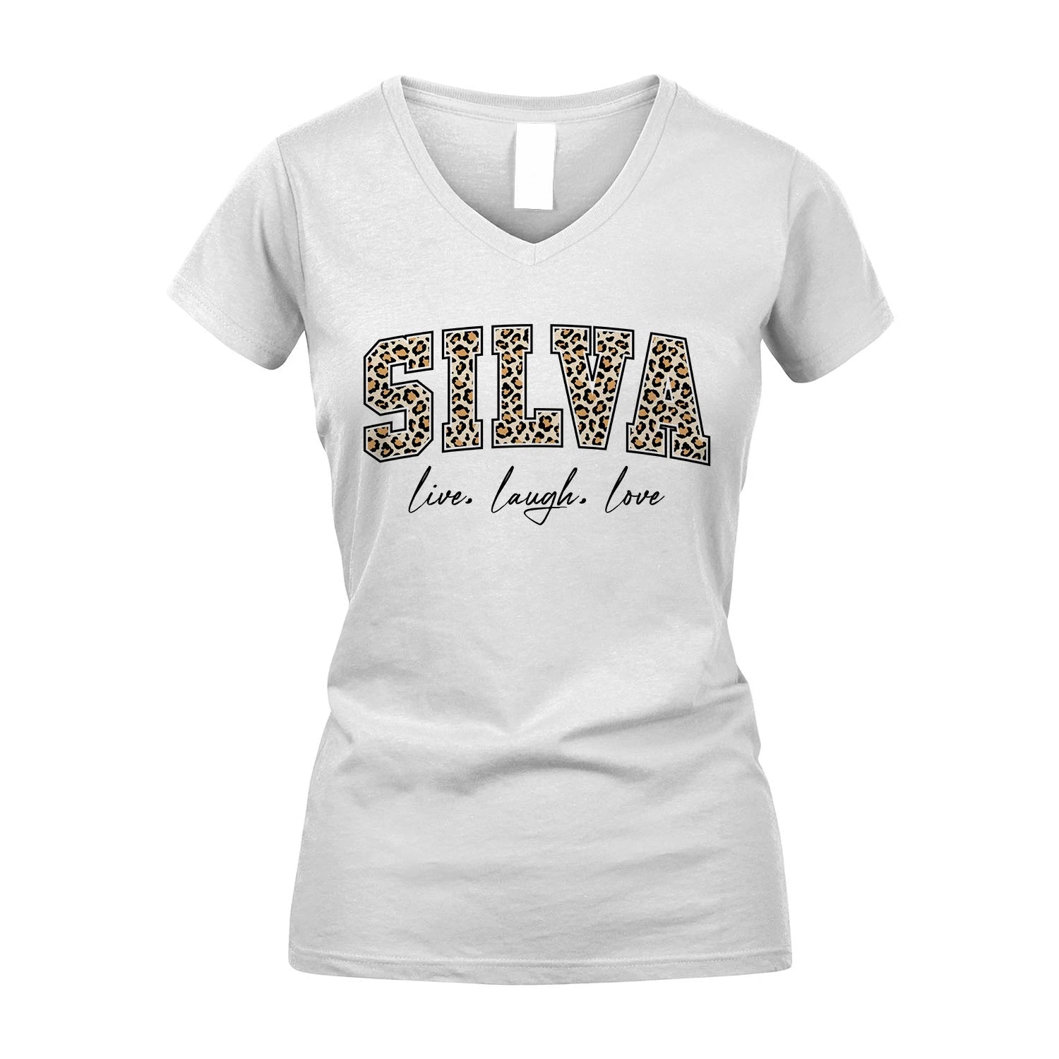 Live Laugh Love Custom Name With Leopard Pattern Shirt SILVA M1-13