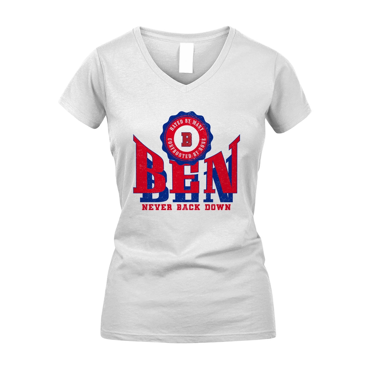Your Name Never Back Down Shirt BEN M1-33