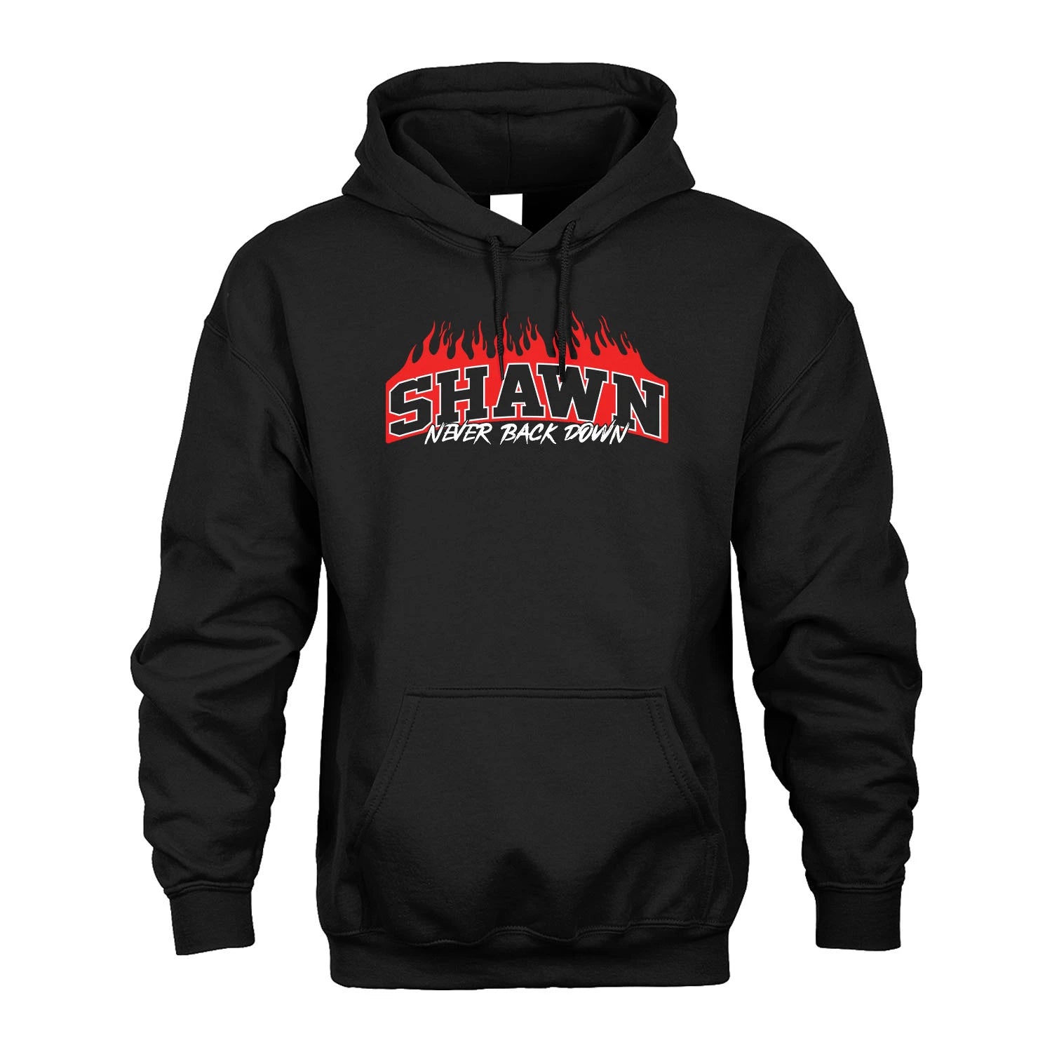 Never Back Down Your Name With Fire Shirt SHAWN M1-37