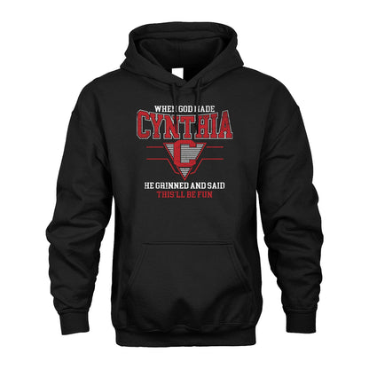 When God Made Your Name He Grinned And Said This'll Be Fun Baseball Shirt CYNTHIA M1-29