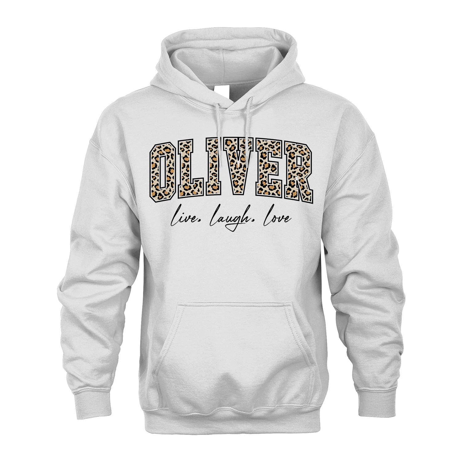 Live Laugh Love Custom Name With Leopard Pattern Shirt OLIVER M1-13