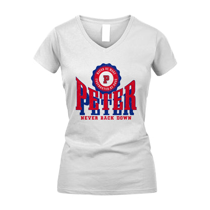Your Name Never Back Down Shirt PETER M1-33
