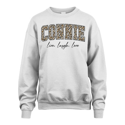 Live Laugh Love Custom Name With Leopard Pattern Shirt CONNIE M1-13