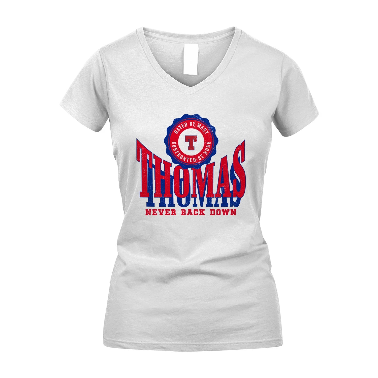 Your Name Never Back Down Shirt THOMAS M1-33