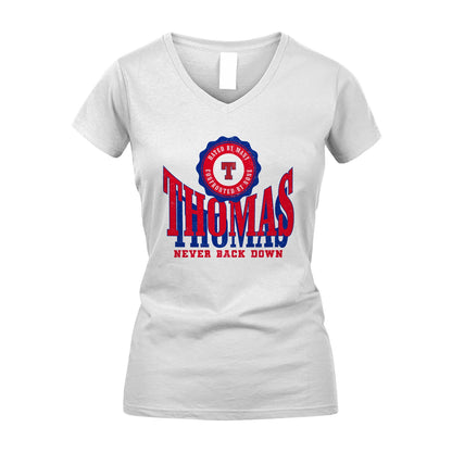 Your Name Never Back Down Shirt THOMAS M1-33