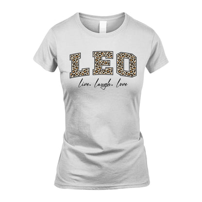 Live Laugh Love Custom Name With Leopard Pattern Shirt LEO M1-13