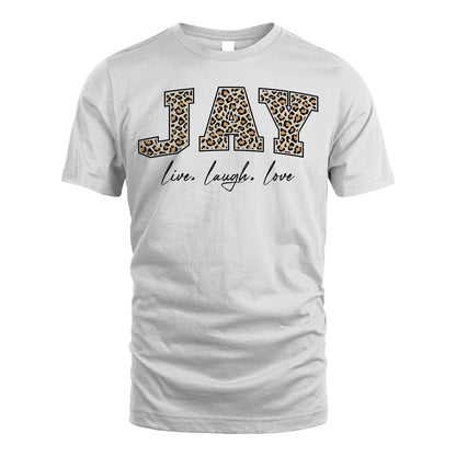 Live Laugh Love Custom Name With Leopard Pattern Shirt JAY M1-13