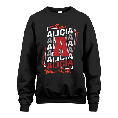 Team Your Name Lifetime Member Sporty Shirt ALICIA M1-25