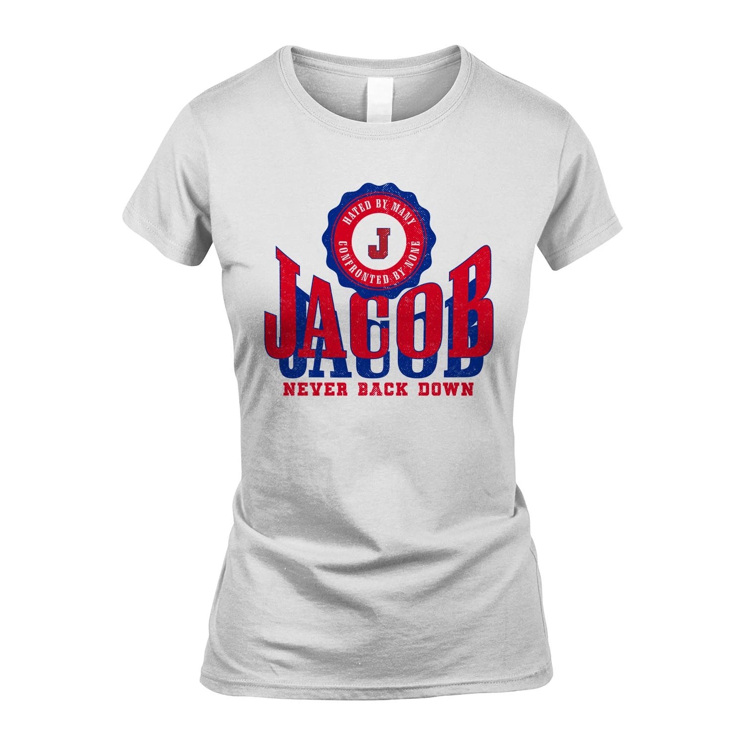 Your Name Never Back Down Shirt JACOB M1-33