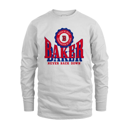 Your Name Never Back Down Shirt BAKER M1-33