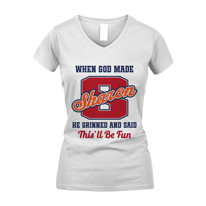God Made Your Name Custom Shirt SHARON M1-16