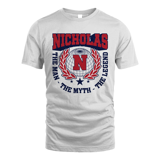 The Man The Myth The Legend Logo Shirt NICHOLAS M1-30