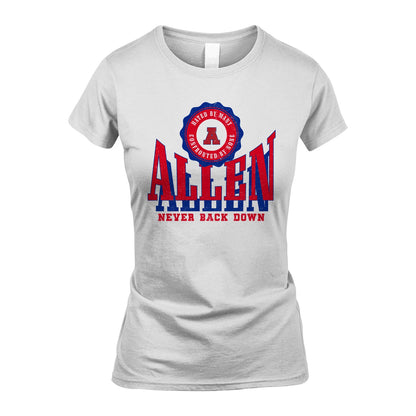 Your Name Never Back Down Shirt ALLEN M1-33